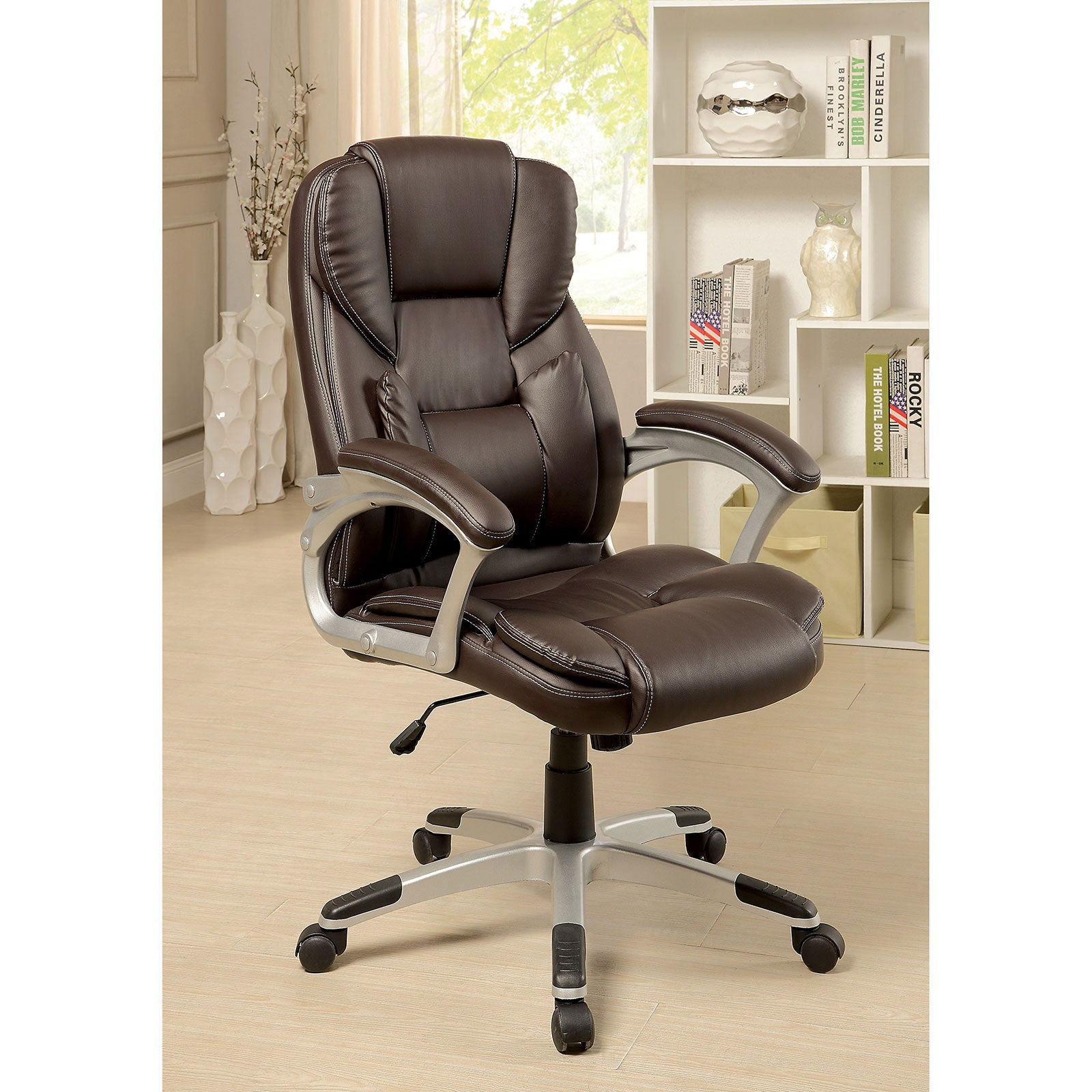 SIBLEY Dark Brown Office Chair - ATL FURNITURE