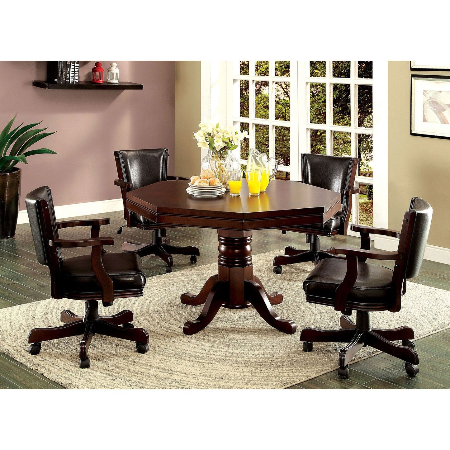 ROWAN Cherry 5 Pc. Dining Table Set - ATL FURNITURE