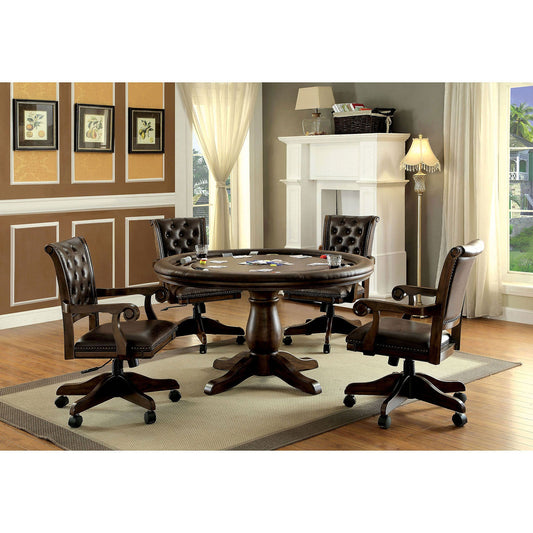 KALIA Brown, Dark Brown 5 Pc. Dining Table Set - ATL FURNITURE