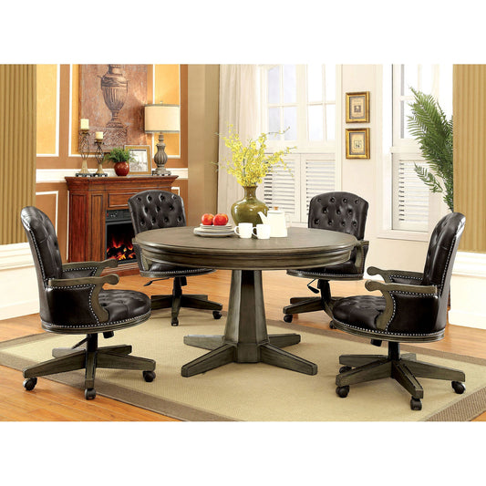 YELENA Gray, Black 5 Pc. Dining Table Set - ATL FURNITURE