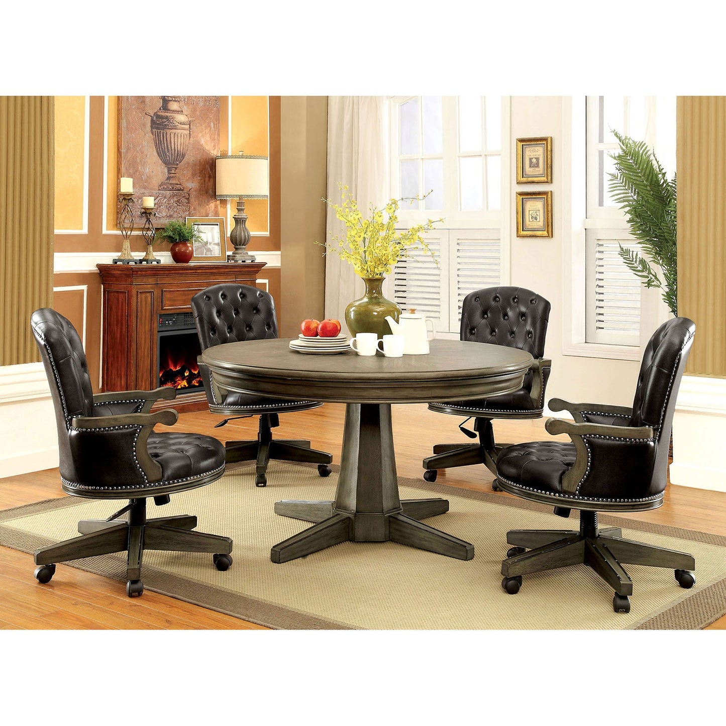 YELENA Gray Game Table - ATL FURNITURE