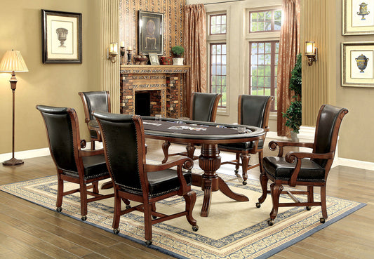 MELINA Brown Cherry 7 Pc. Dining Table Set - ATL FURNITURE