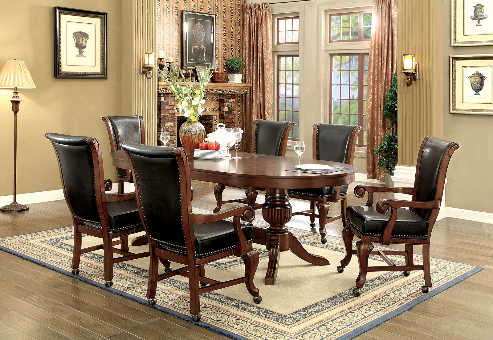 MELINA Brown Cherry Game Table - ATL FURNITURE