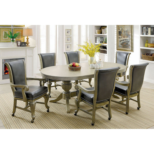 MELINA Gray 7 Pc. Dining Table Set - ATL FURNITURE