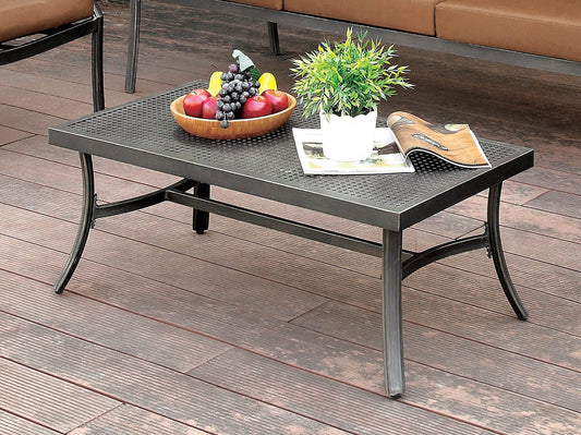 BONQUESHA I Distressed Black Coffee Table - ATL FURNITURE