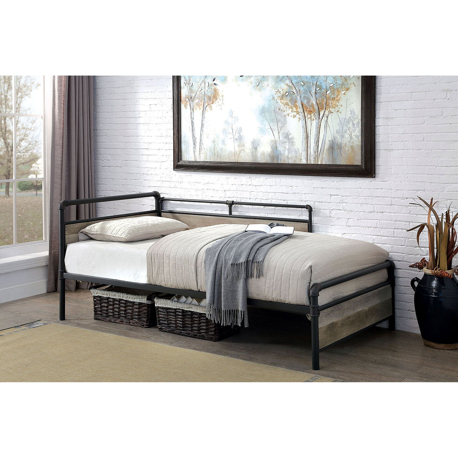 Vidar Sand Black Daybed - ATL FURNITURE