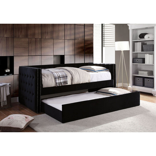 Susanna Black Daybed w/ Trundle, Black - ATL FURNITURE