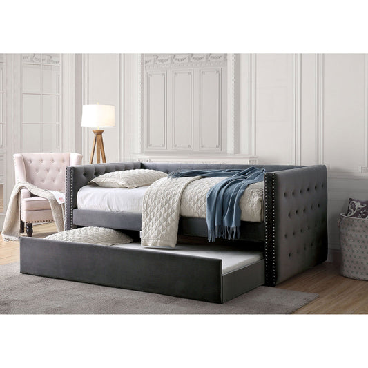 Susanna Gray Daybed w/ Trundle, Gray - ATL FURNITURE