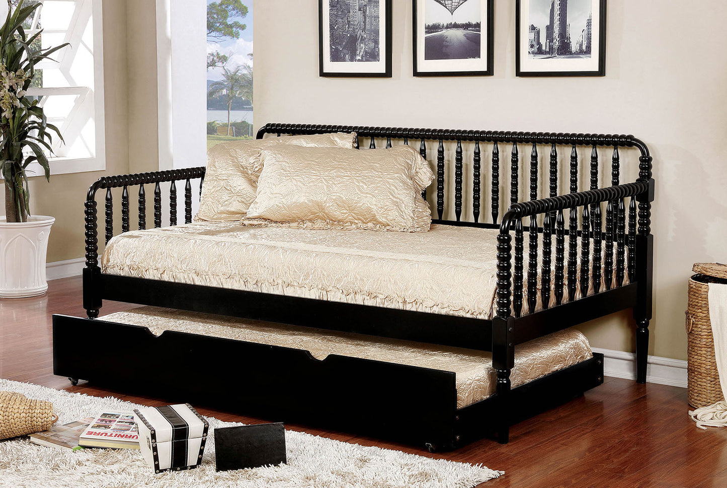 Linda Black Twin Daybed - ATL FURNITURE