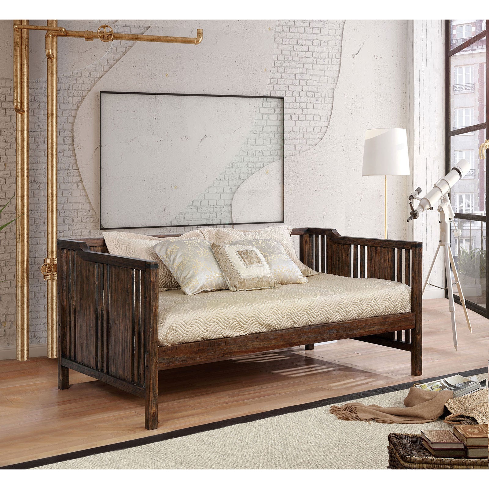 PETUNIA Dark Walnut Twin Size Daybed - ATL FURNITURE