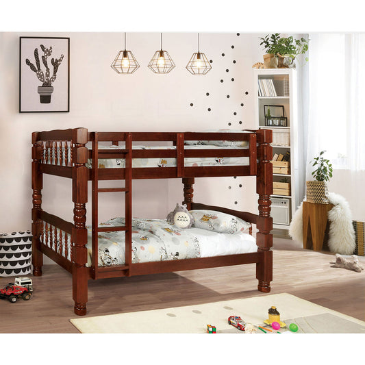 Carolina Cherry Twin/Twin Bunk Bed, Cherry - ATL FURNITURE