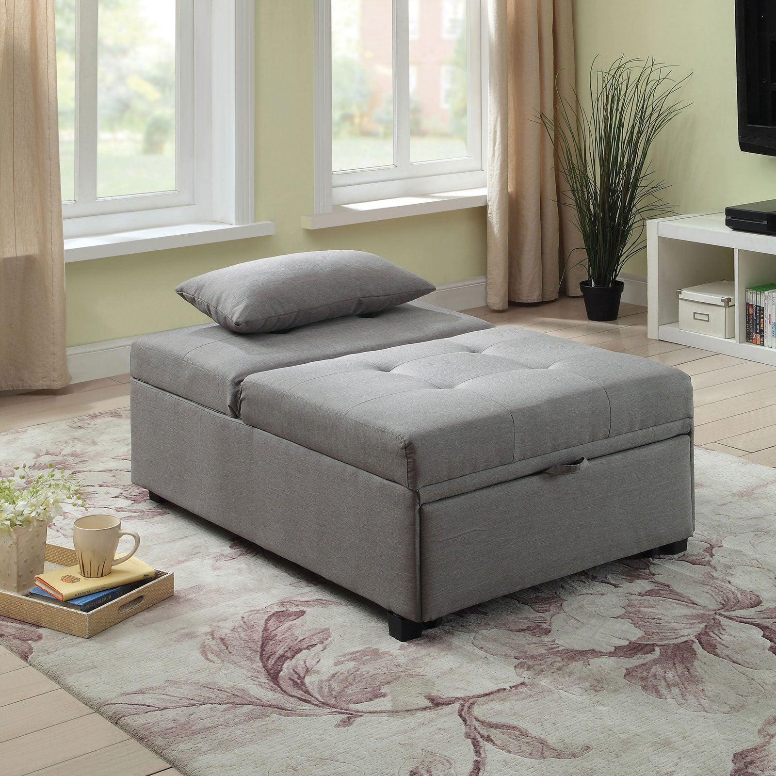 Oona Gray Futon Sofa - ATL FURNITURE