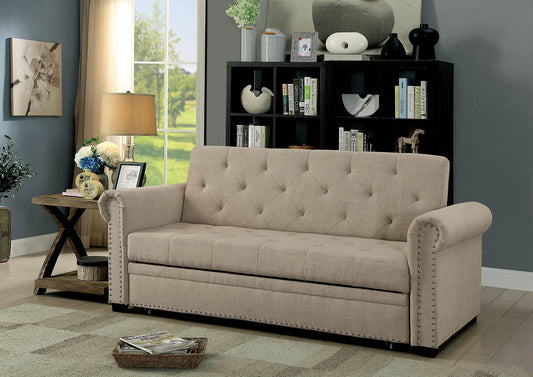 Iona Beige Futon Sofa - ATL FURNITURE