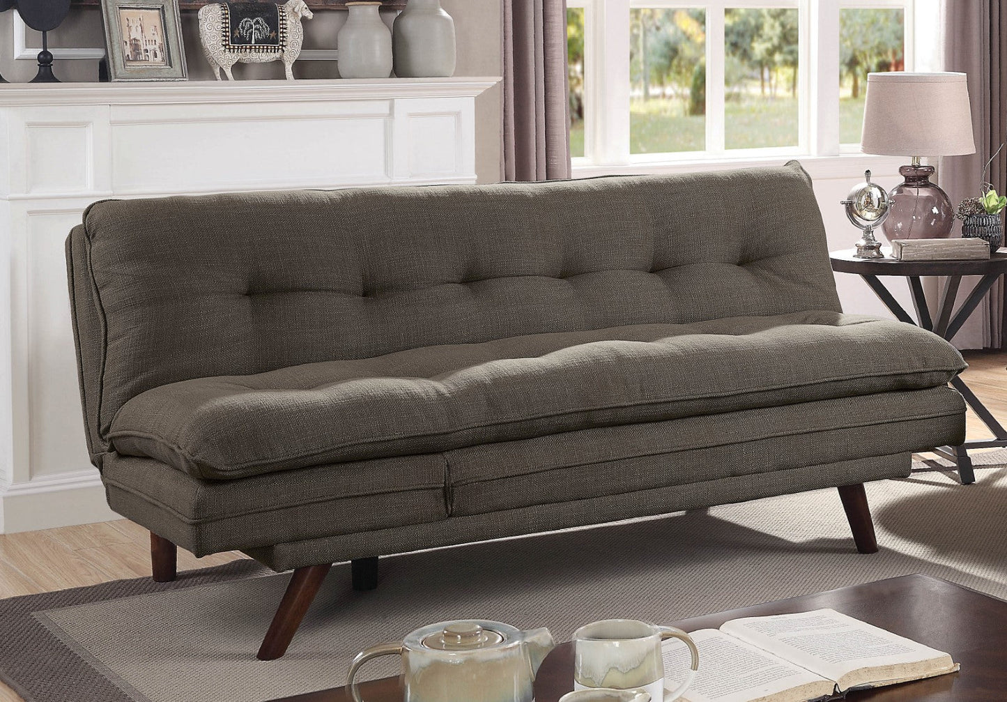 Braga Gray Futon Sofa - ATL FURNITURE