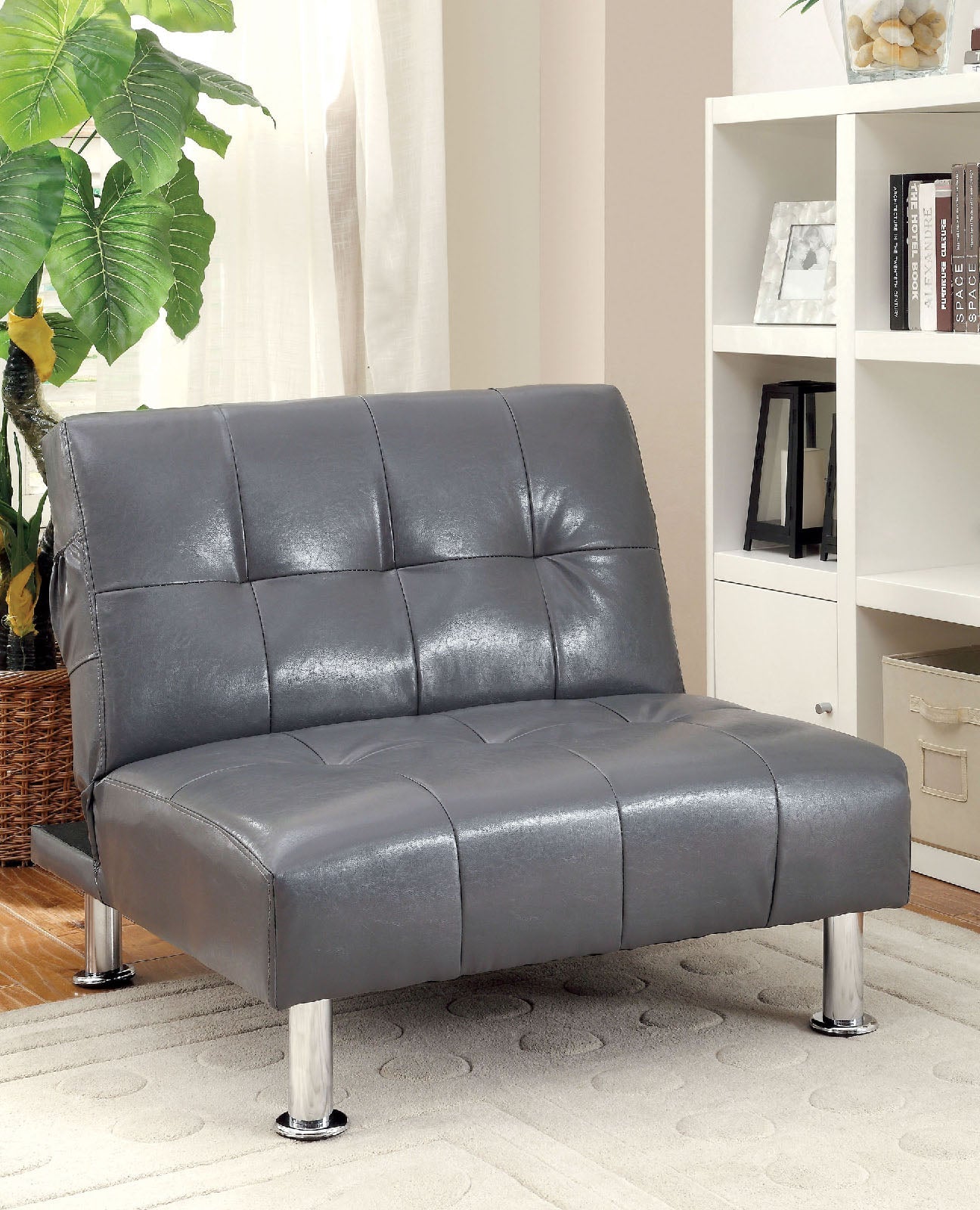 BULLE Gray Chair w/ Side Pockets On Both Sides w/ Gray - ATL FURNITURE