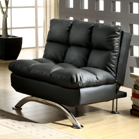 Aristo Black/Chrome Chair, Black - ATL FURNITURE