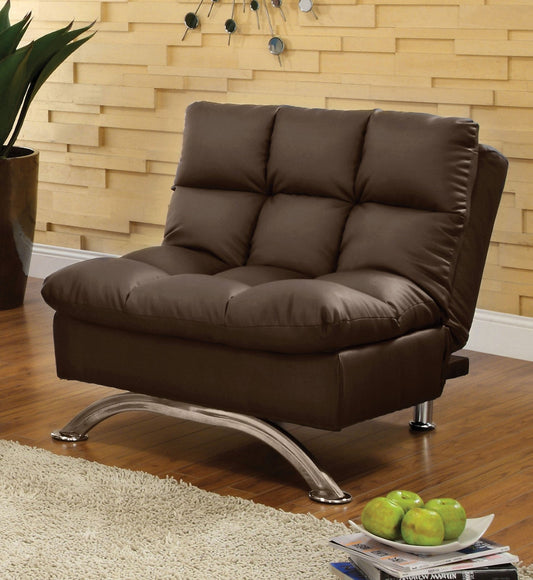 Aristo Dark Brown/Chrome Chair - ATL FURNITURE