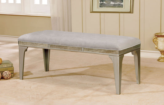 DIOCLES Silver/Light Gray Bench - ATL FURNITURE