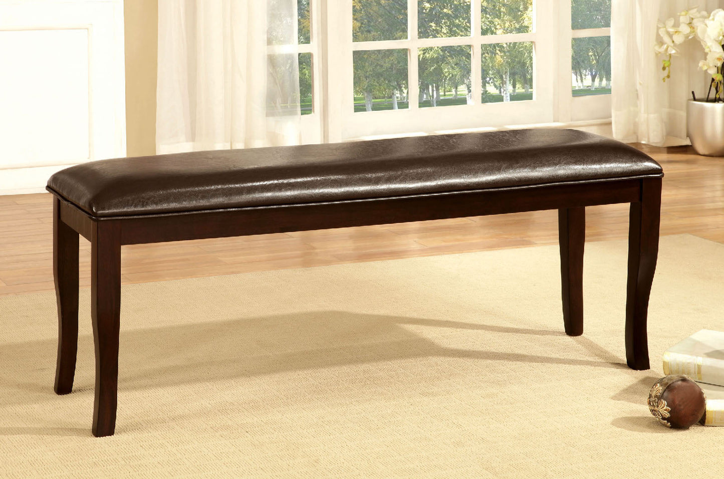 Woodside Dark Cherry/Espresso Bench - ATL FURNITURE