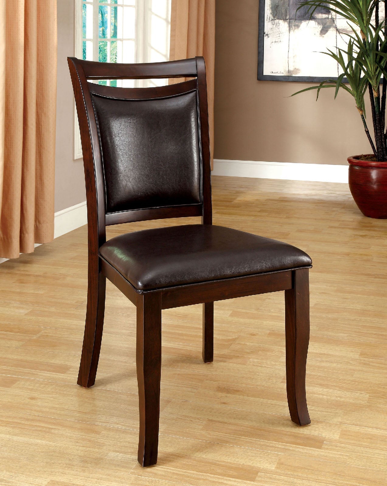 Woodside Dark Cherry/Espresso Side Chair (2/CTN) - ATL FURNITURE