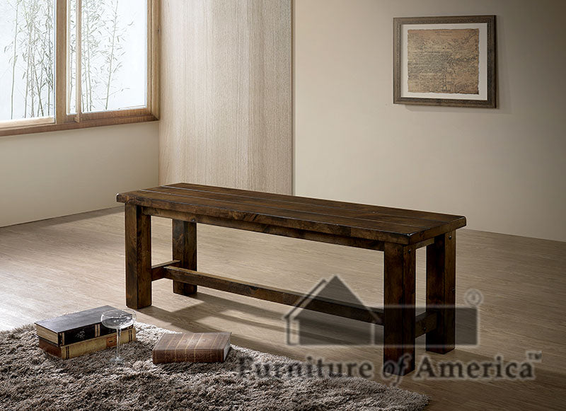 Kristen Rustic Oak Bench - ATL FURNITURE