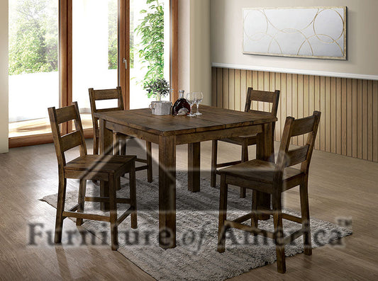 Kristen Rustic Oak 5 Pc. Dining Table Set - ATL FURNITURE