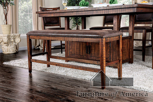 Wichita Light Walnut Counter Ht. Bench - ATL FURNITURE