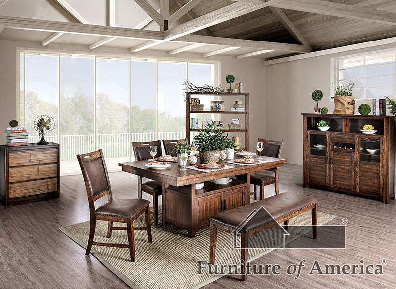 Wichita Light Walnut 6 Pc. Dining Table Set - ATL FURNITURE