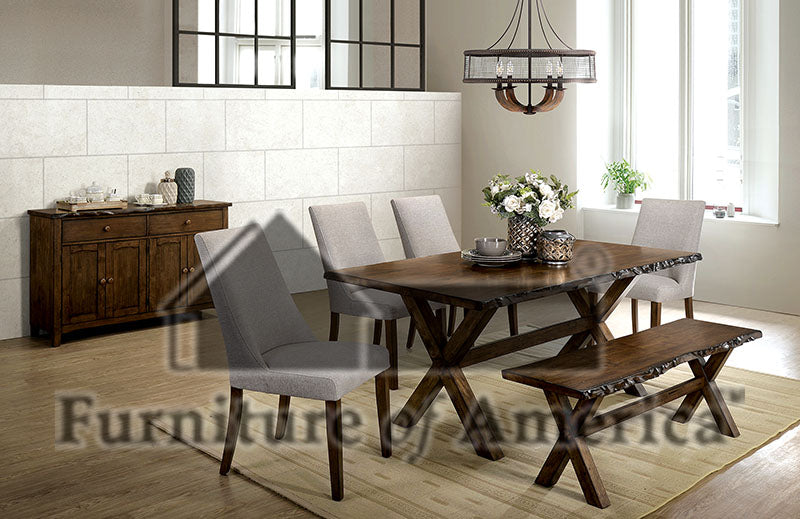 Woodworth Walnut 6 Pc. Dining Table Set w/ Bench - ATL FURNITURE