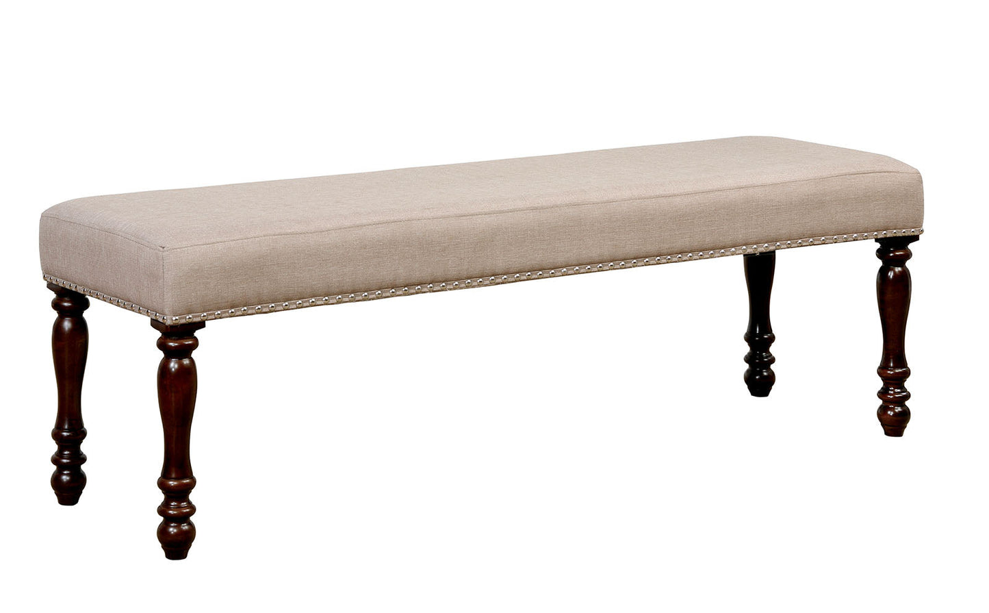 HOLCROFT Antique Cherry/Beige Bench - ATL FURNITURE