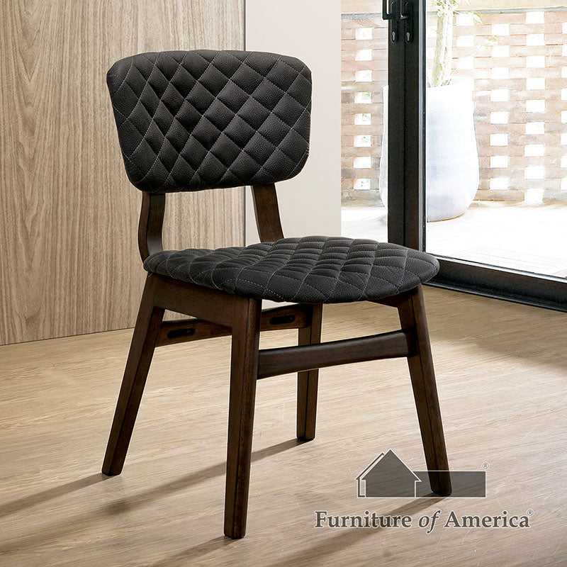 Shayna Black/Light Oak Side Chair W/ Fabric Back (2/ctn) - ATL FURNITURE