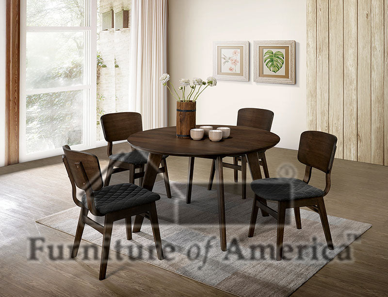 Shayna Gray Walnut 5 Pc. Dining Table Set - ATL FURNITURE