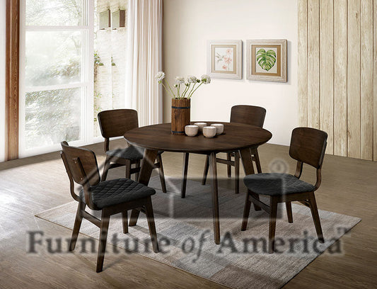 Shayna Gray Walnut 5 Pc. Dining Table Set - ATL FURNITURE