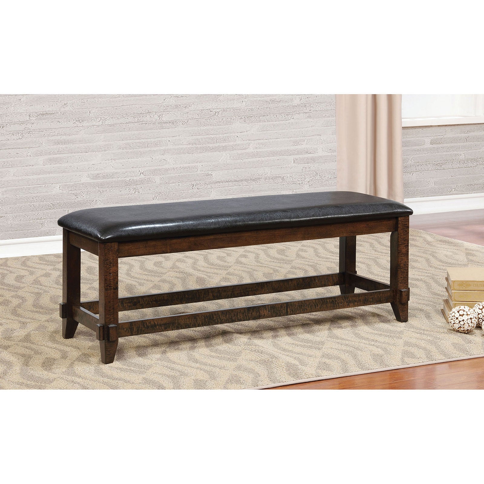 MEAGAN I Brown Cherry/Espresso Bench - ATL FURNITURE