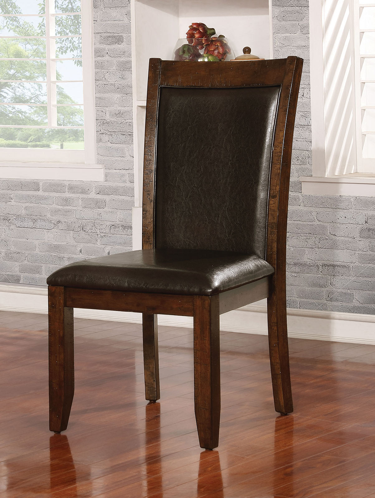 Mae Brown Cherry/Espresso Side Chair (2/CTN) - ATL FURNITURE