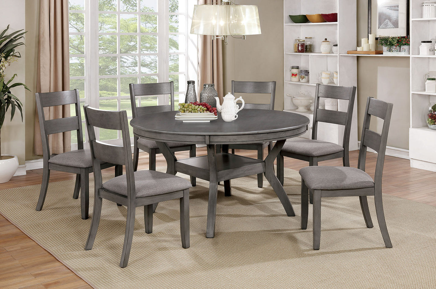 Juniper Gray 5 Pc. Round Dining Table Set - ATL FURNITURE