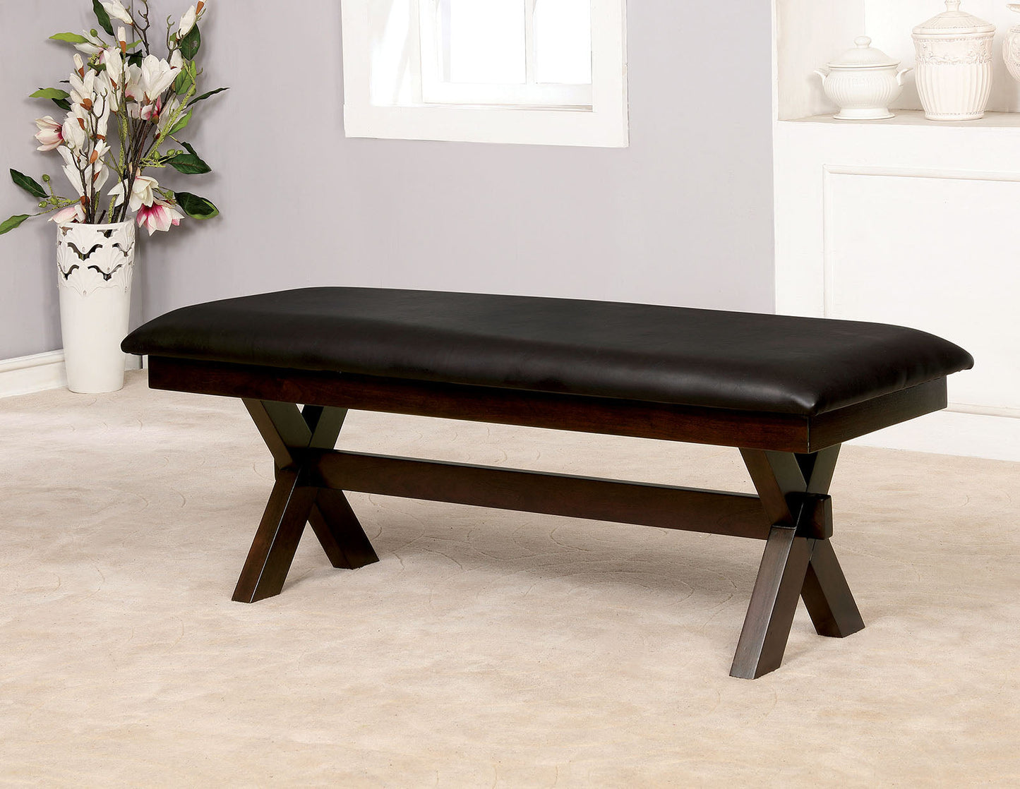 Jolie Dark Cherry Bench - ATL FURNITURE