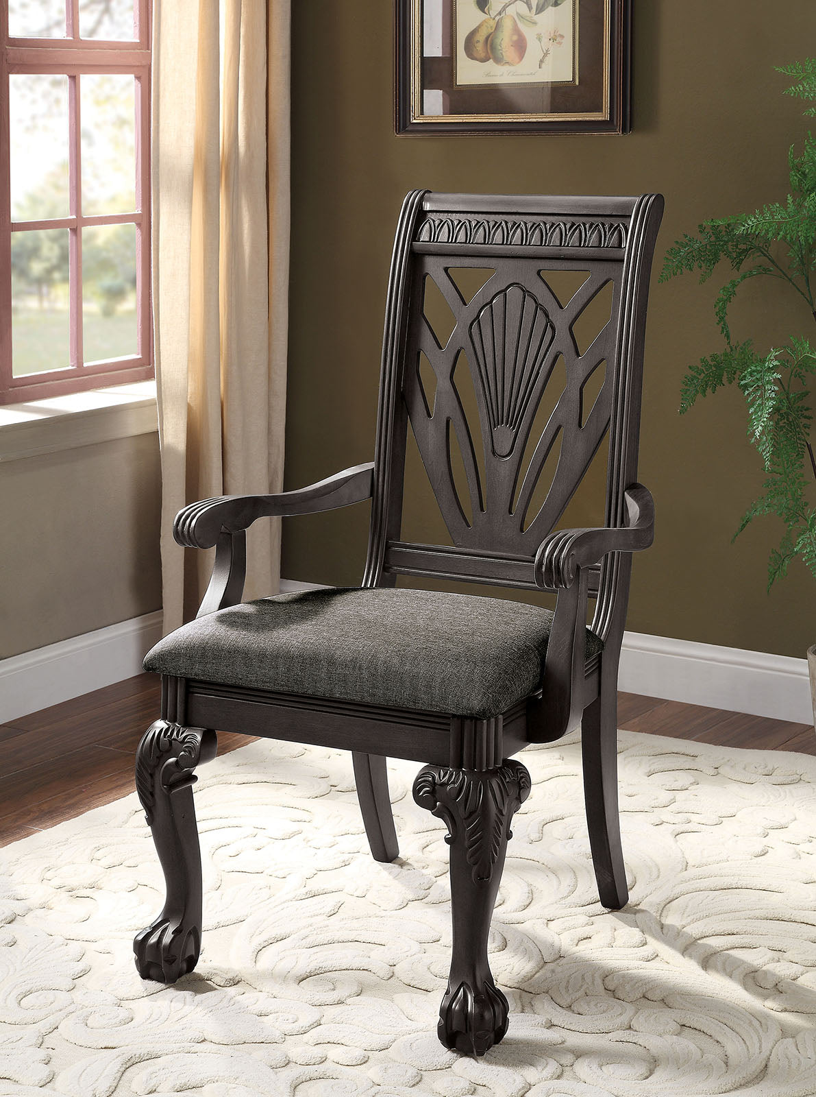 Petersburg Dark Gray Arm Chair (2/CTN) - ATL FURNITURE