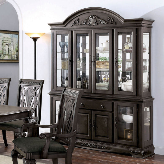 Petersburg Dark Gray Hutch & Buffet - ATL FURNITURE