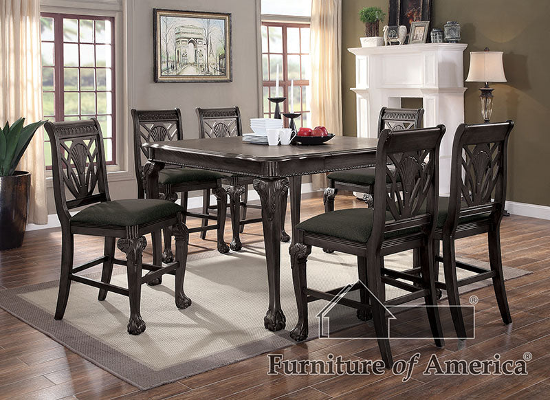 Petersburg Dark Gray 7 Pc. Counter Ht Dining Table Set - ATL FURNITURE