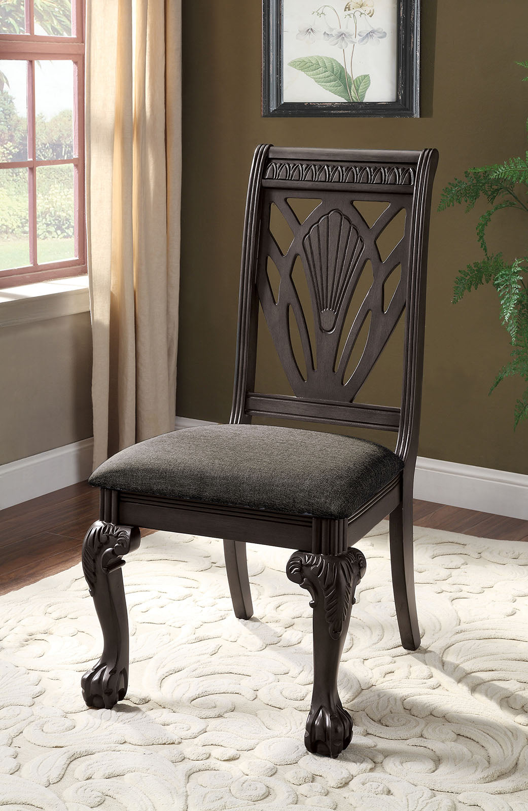 Petersburg Dark Gray Side Chair (2/CTN) - ATL FURNITURE
