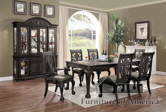 Petersburg Dark Gray 7 Pc. Dining Table Set (2AC+4SC) - ATL FURNITURE