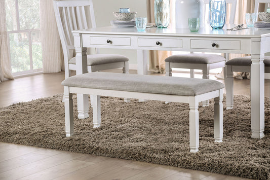 Kaliyah Antique White Bench - ATL FURNITURE