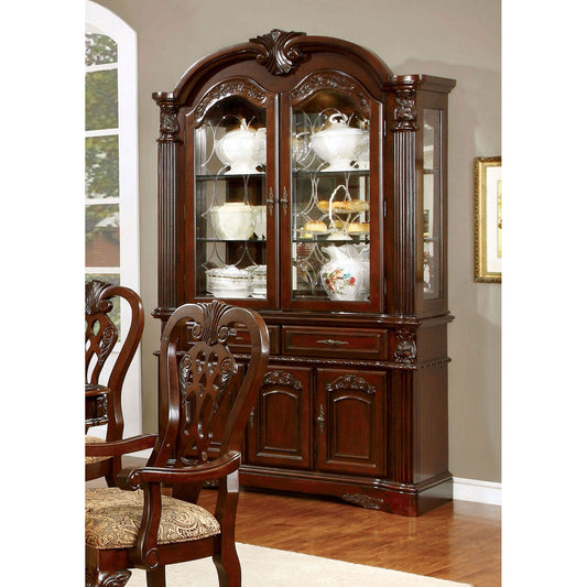 ELANA Brown Cherry Hutch & Buffet, Cherry - ATL FURNITURE