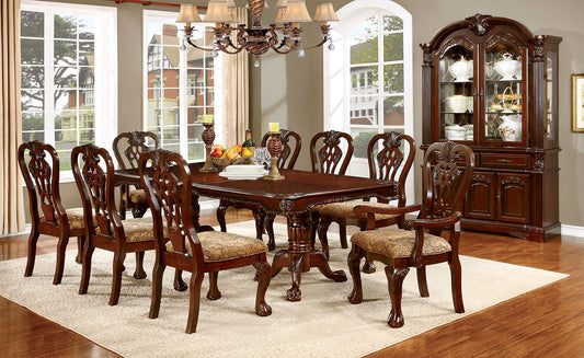 ELANA Brown Cherry Dining Table w/ 18" Butterfly Leaf - ATL FURNITURE