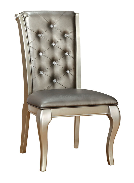AMINA Champagne Side Chair (2/CTN) - ATL FURNITURE