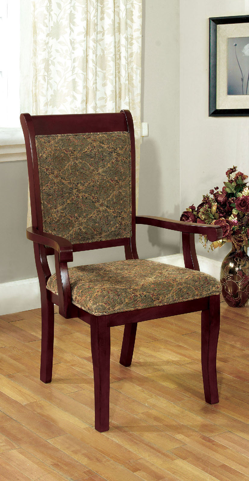 St. Nicholas I Antique Cherry Arm Chair (2/CTN) - ATL FURNITURE