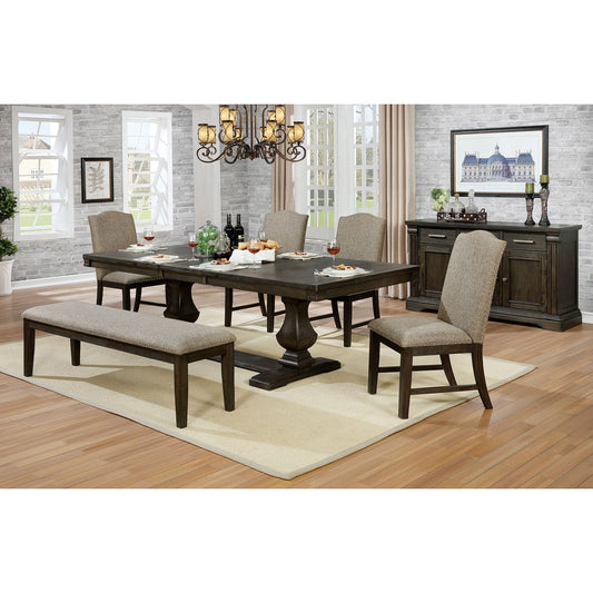 Faulk Espresso 6 Pc. Dining Table Set w/ Bench - ATL FURNITURE