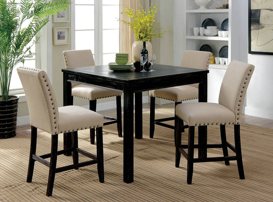 Kristie Antique Black 5 Pc. Counter Ht. Table Set - ATL FURNITURE