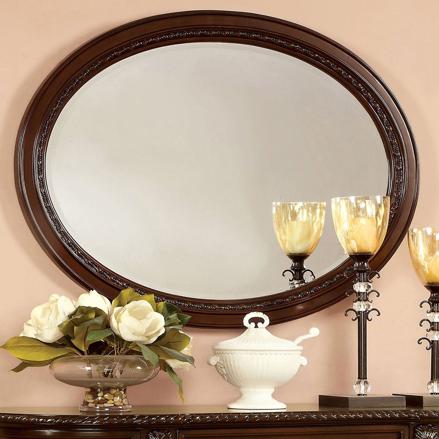 Bellagio Brown Cherry Mirror - ATL FURNITURE